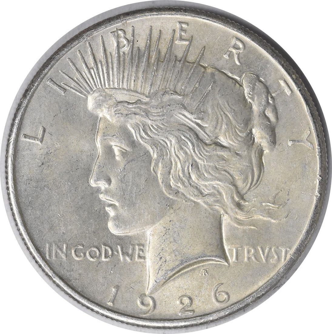 1926 $1 Peace Dollar Silver Uncirculated Uncertified MS63: 1926 $1 Peace Dollar Silver Uncirculated Uncertified MS63 1926 Peace Silver Dollar offered in uncirculated, pre-owned condition. This uncertified coin is identified as Choice BU and listed with an MS6