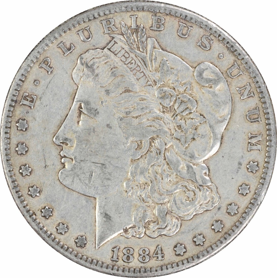 1884 S $1 Morgan Silver Dollar EF Circulated Uncertified: 1884 S $1 Morgan Silver Dollar EF Circulated Uncertified 1884-S Morgan Silver Dollar in EF grade. This circulated, pre-owned coin is an uncertified example struck in silver. Specifications Coin: Morga