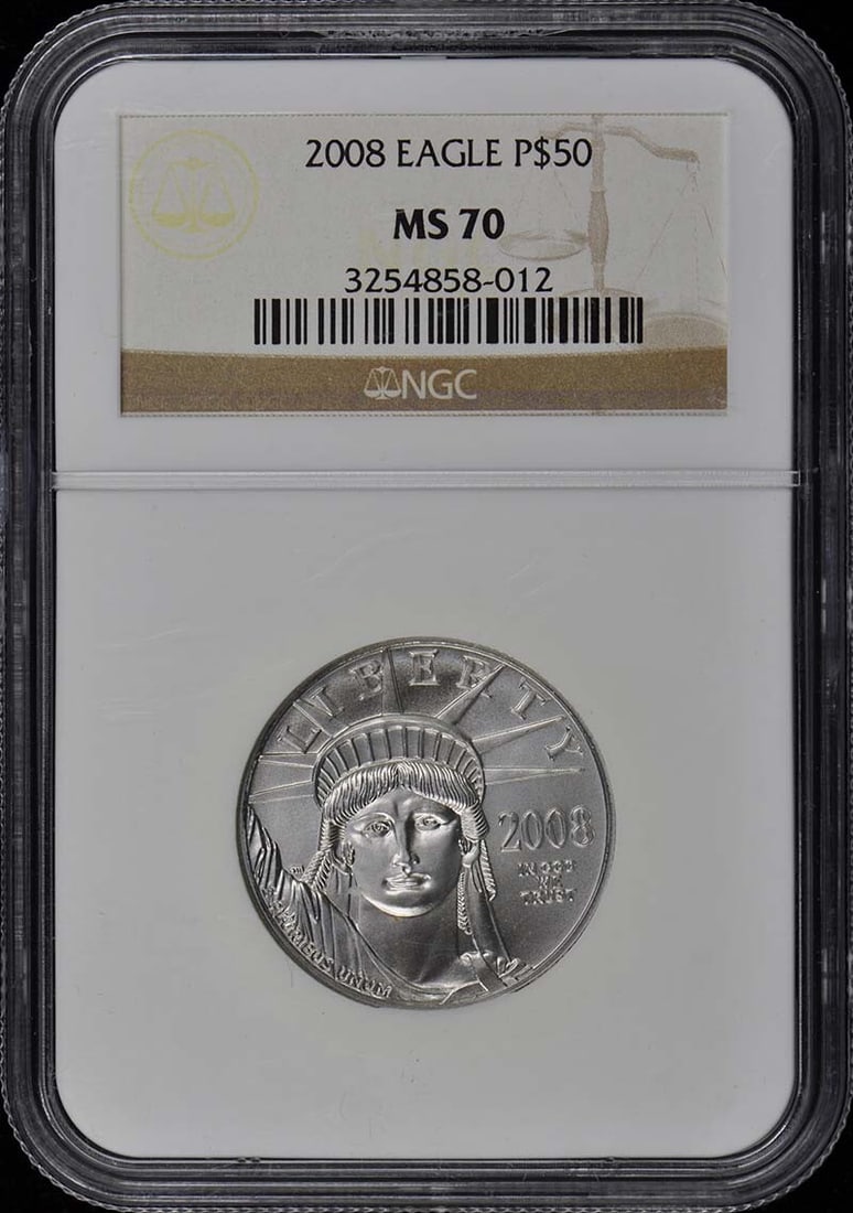2008 NGC MS70 Platinum Eagle $50 Certified Coin (1 of 2)