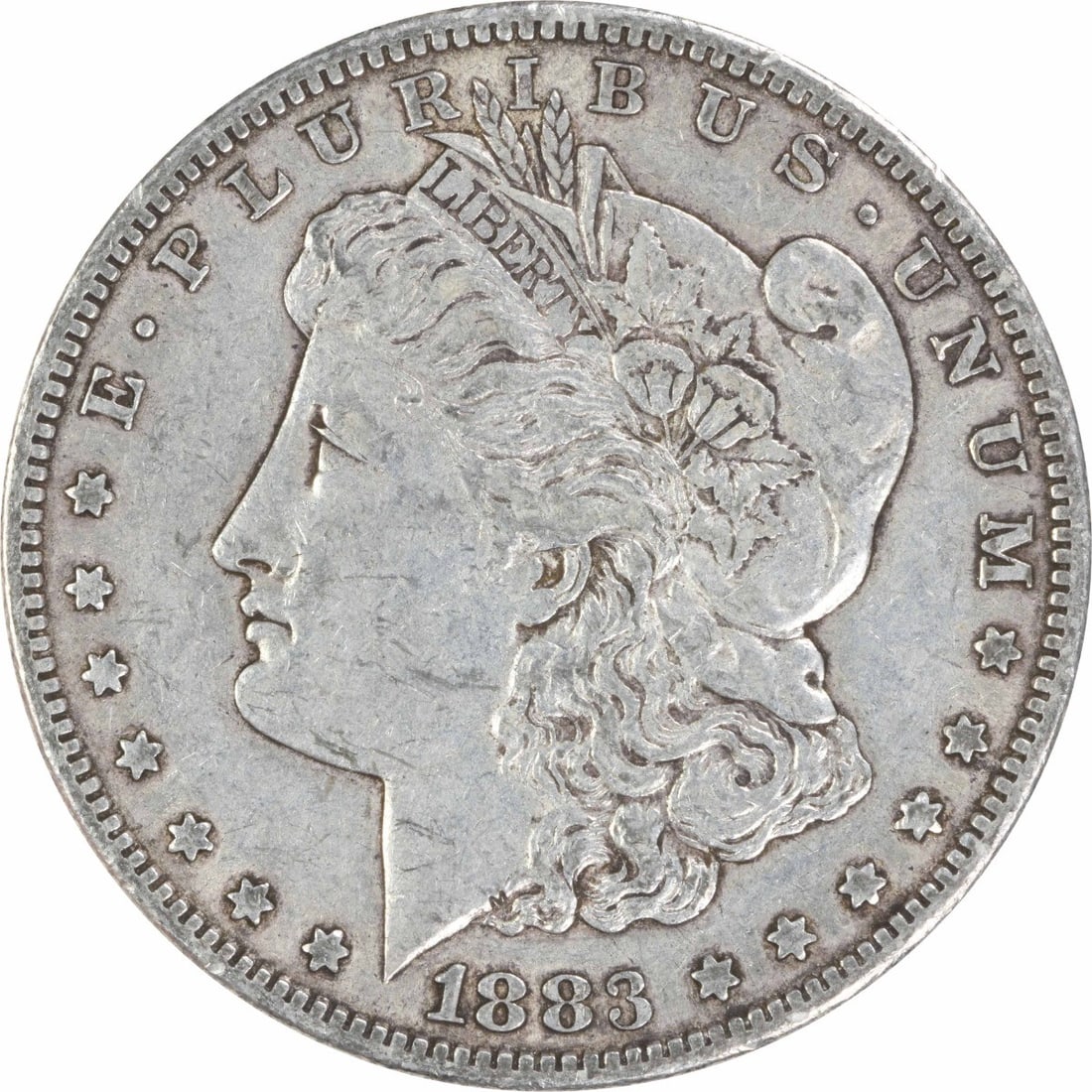 1883 S $1 Morgan Silver Dollar EF Circulated Uncertified: 1883 S $1 Morgan Silver Dollar EF Circulated Uncertified 1883-S Morgan Silver Dollar in EF grade. This circulated, uncertified coin is composed of silver and is a pre-owned example from the United Sta