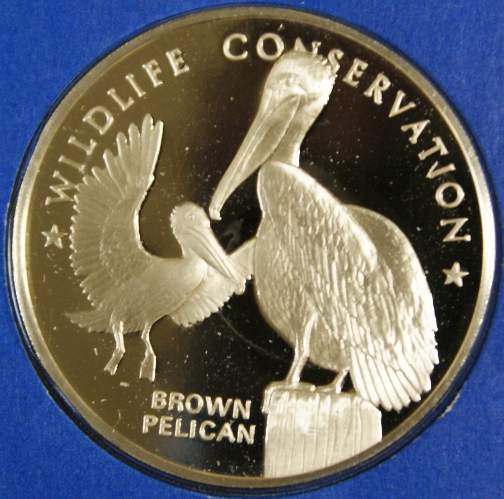 Proof Silver Wildlife Conservation Medal United States Uncirculated: Proof Silver Wildlife Conservation Medal United States Uncirculated This Wildlife Conservation Commemorative Medal is crafted in proof silver and was produced by the Franklin Mint. It is an uncirculat