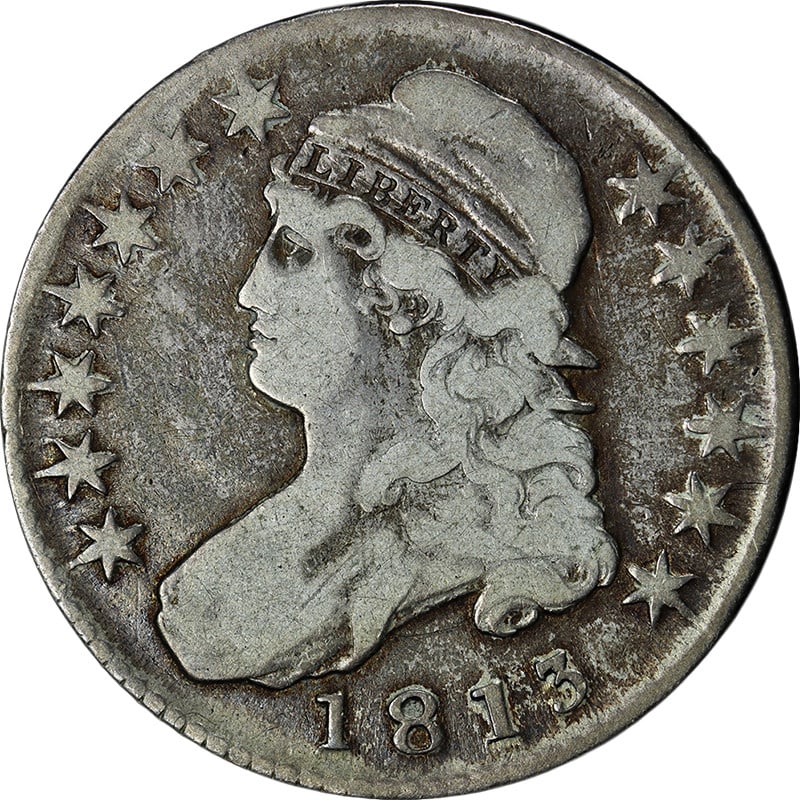 1813 United States Capped Bust Half Dollar Silver Fine O-103 R.2 (1 of 2)