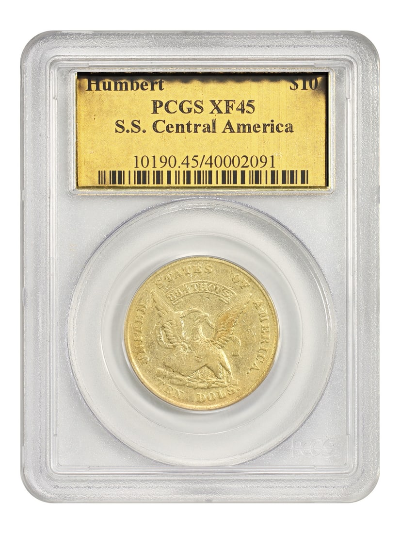 PCGS XF45 1852 Humbert $10 Overdate S.S. Central America Gold Coin (1 of 4)