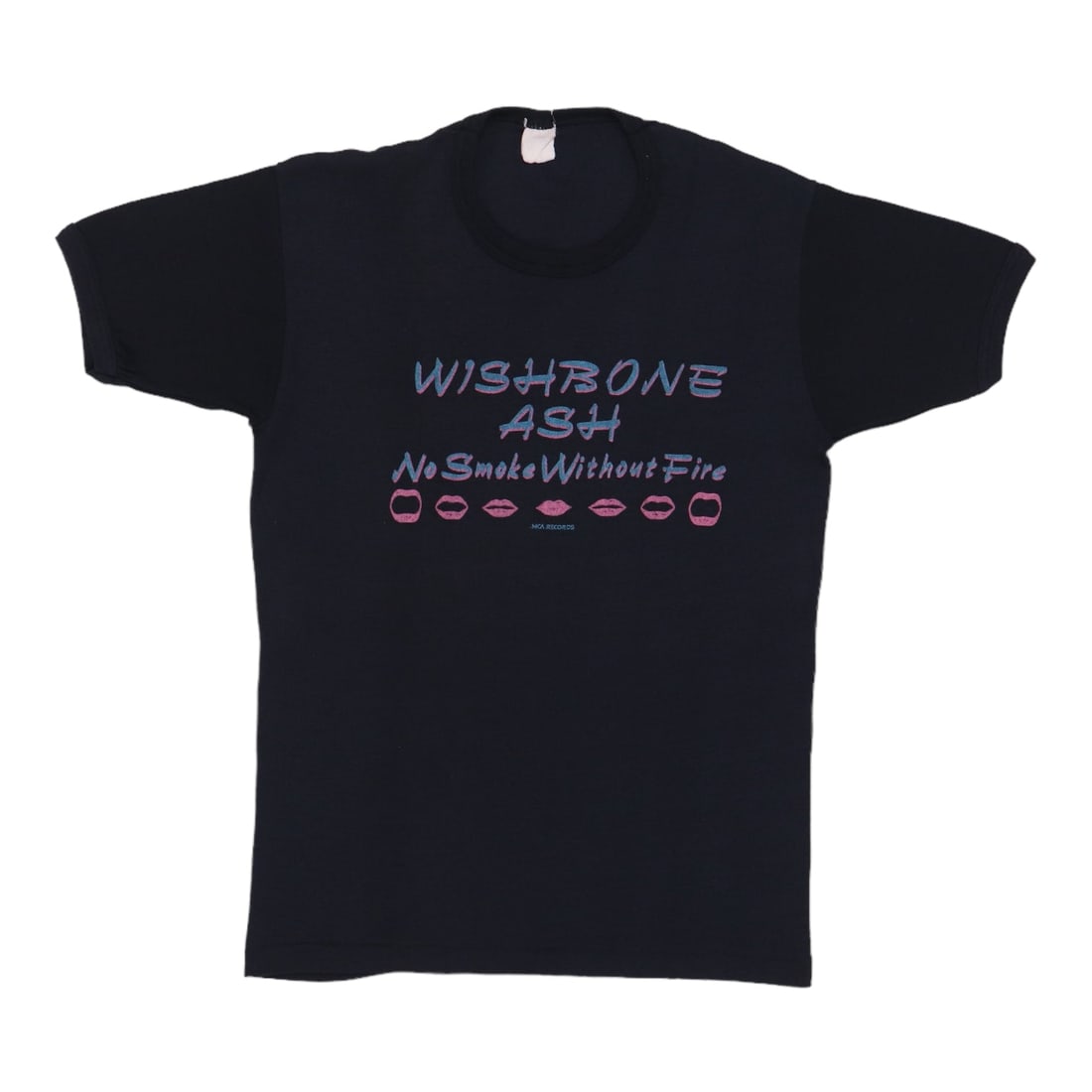 Vintage 1978 Wishbone Ash No Smoke Without Fire Black Promo T-Shirt (1 of 5)