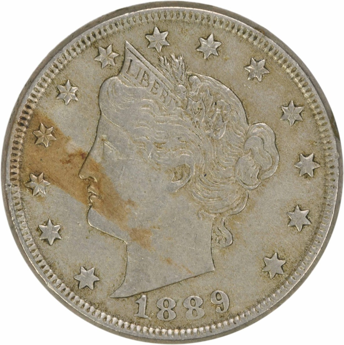 1889 Liberty Nickel EF Circulated Uncertified 5C Philadelphia: 1889 Liberty Nickel EF Circulated Uncertified 5C Philadelphia This 1889 Liberty Nickel showcases the artistry of designer Charles E. Barber and features a classic coin design. Struck in Philadelphia, 