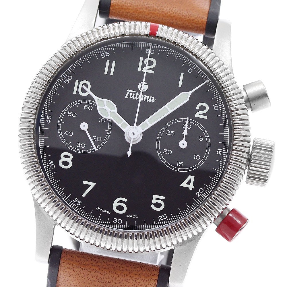 Tutima Flieger 783 mens chronograph wristwatch manual wind aftermarket strap (1 of 6)