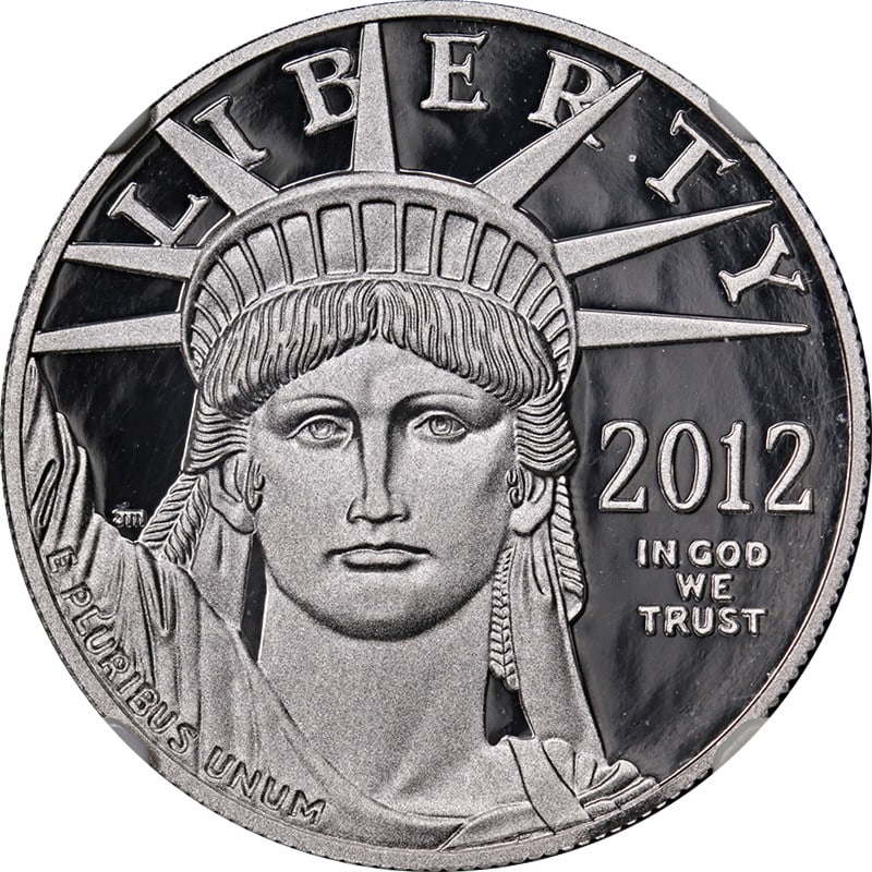 2012 W Platinum Eagle $100 NGC PF70 Early Releases: 2012 W Platinum Eagle $100 NGC PF70 Early Releases This is an original 2012-W Platinum American Eagle $100 coin, graded by NGC as PF70 Ultra Cameo Early Releases. The coin features exceptional eye app