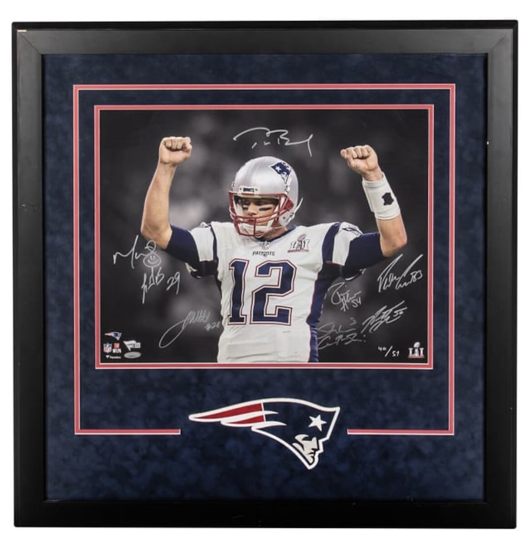 2018 New England Patriots Super Bowl Champs Signed Photo Tom Brady Limited Edition: 2018 New England Patriots Super Bowl Champs Signed Photo Tom Brady Limited Edition Celebrate the unforgettable victory of the 2018 New England Patriots with this limited-edition team-signed photograph