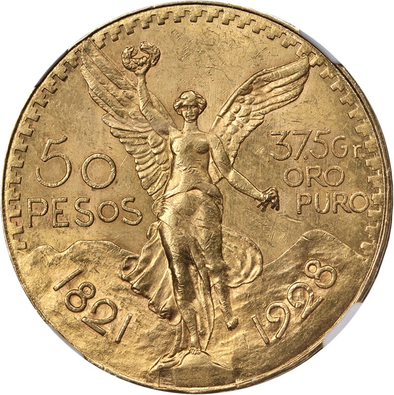 1928 Mexico Gold 50 Peso Coin NGC MS62 Uncirculated (1 of 4)