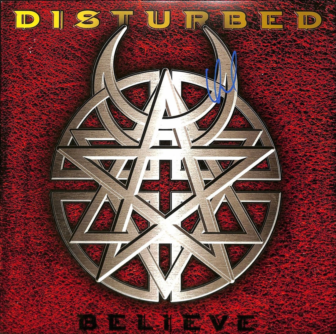 Beckett authenticated Disturbed Believe album cover signed by David Draiman (1 of 1)