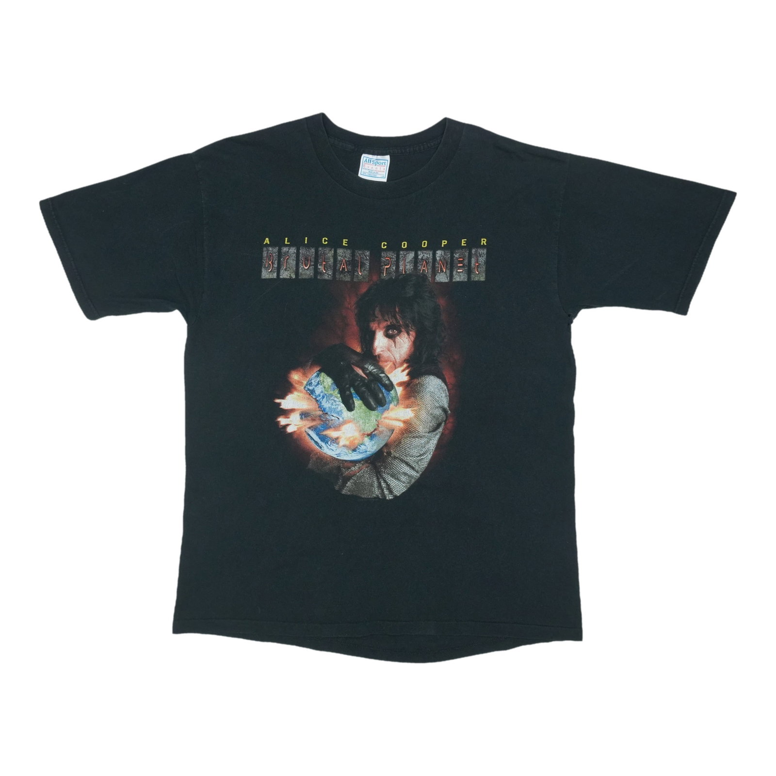 Vintage 2000 Brutal Planet Black Cotton Alice Cooper Band T-Shirt Large (1 of 5)