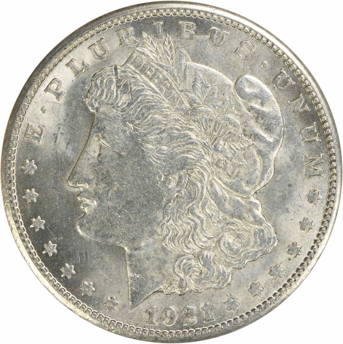 Uncirculated 1921 San Francisco Morgan Dollar Silver Coin BU Uncertified: Uncirculated 1921 San Francisco Morgan Dollar Silver Coin BU Uncertified This is a 1921-S Morgan Silver Dollar from the United States, featuring a Brilliant Uncirculated (BU) grade. Composed of silver