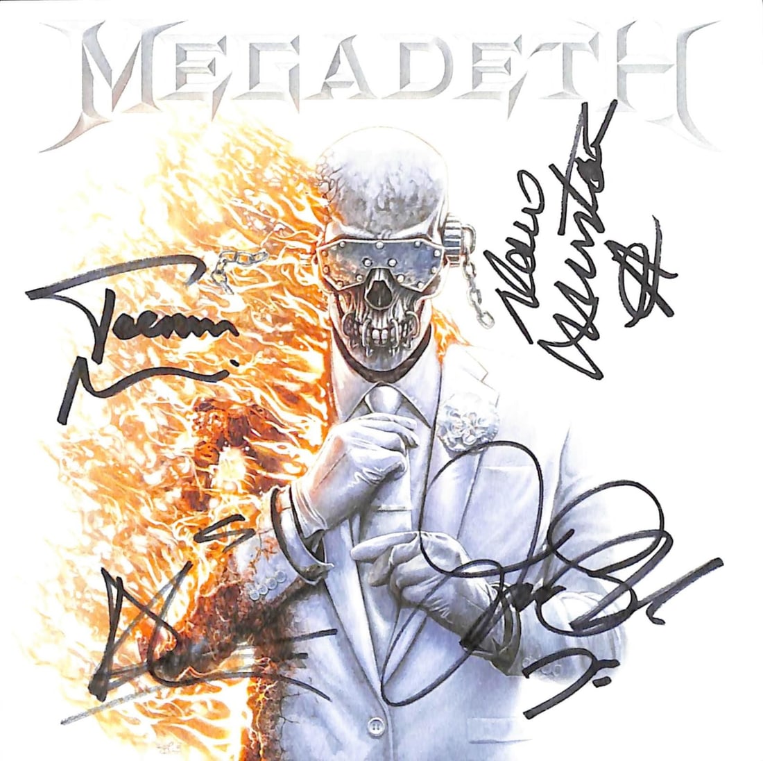 Megadeth CD Insert Four Signatures Beckett LOA (1 of 1)
