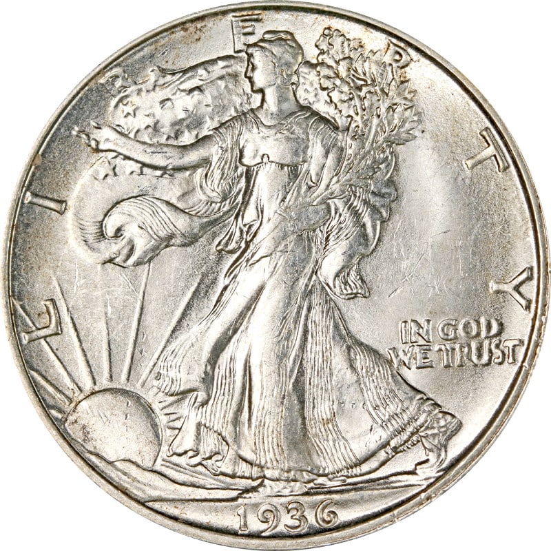 1936 D Silver Walking Liberty Half Dollar (1 of 2)