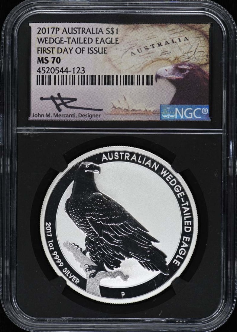 Australia 2017P Wedge-Tailed Eagle Silver Dollar NGC MS70 First Day Issue (1 of 2)