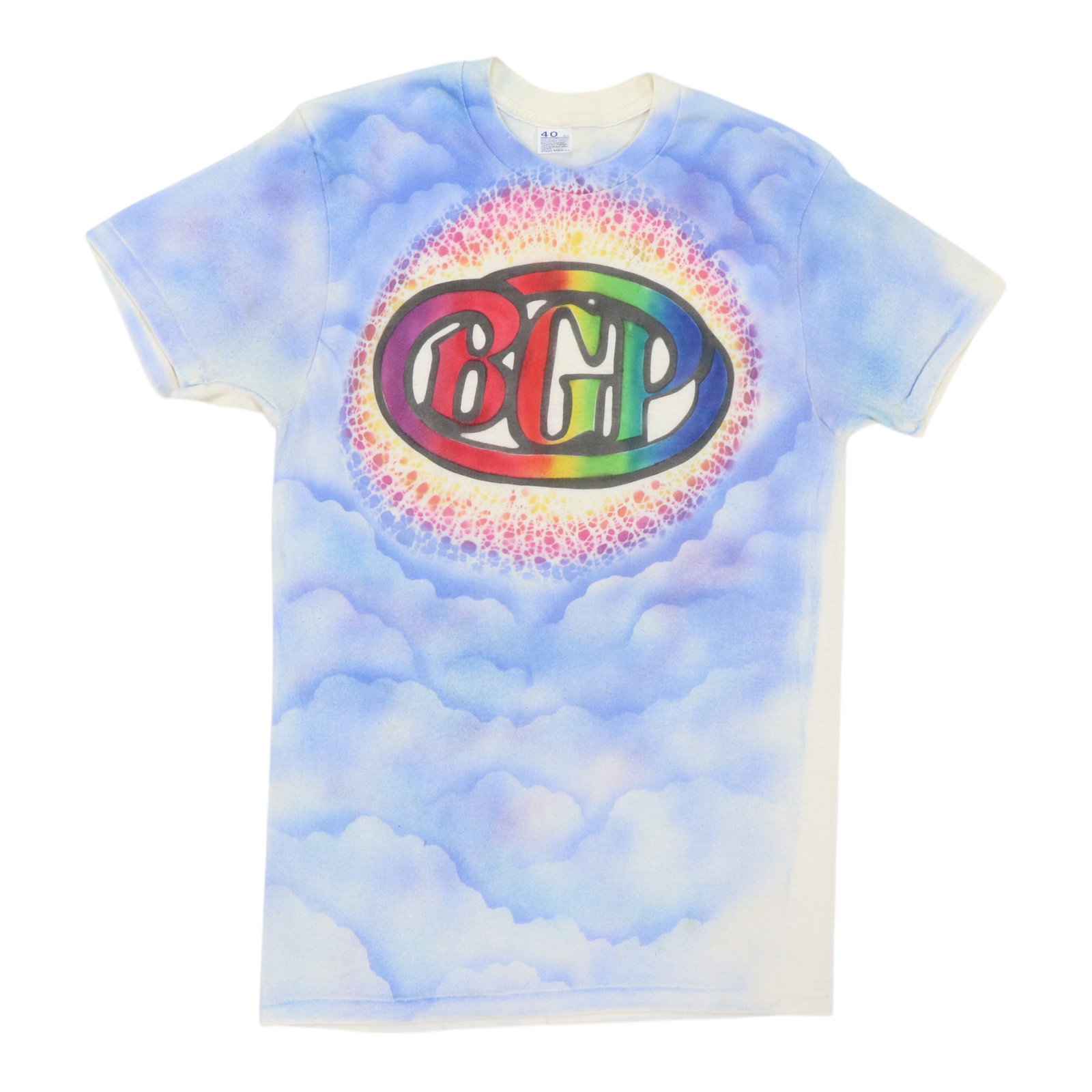 Vintage 1970s Airbrushed Shirt from Bill Graham Presents White Poly Cotton (1 of 4)