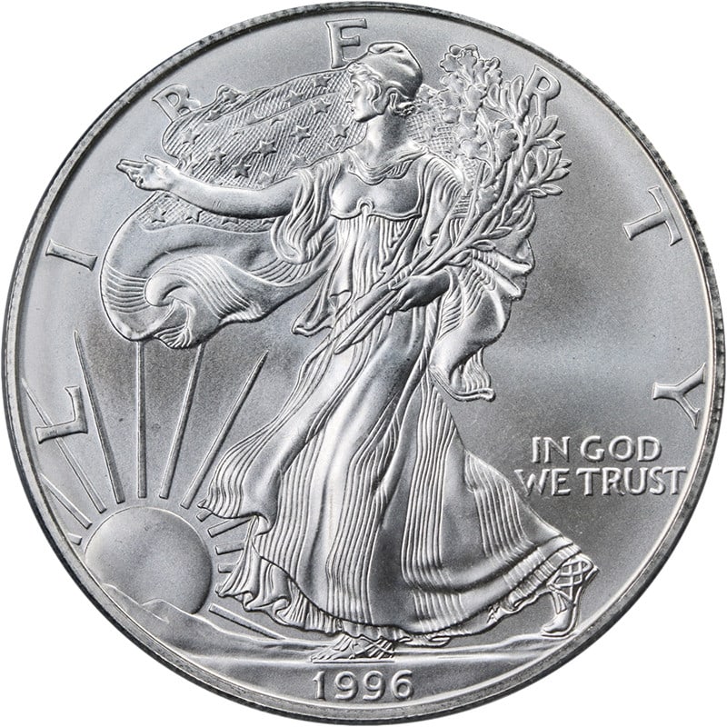 PCGS MS69 1996 Silver Eagle Dollar Blue Label Uncirculated Coin (1 of 4)