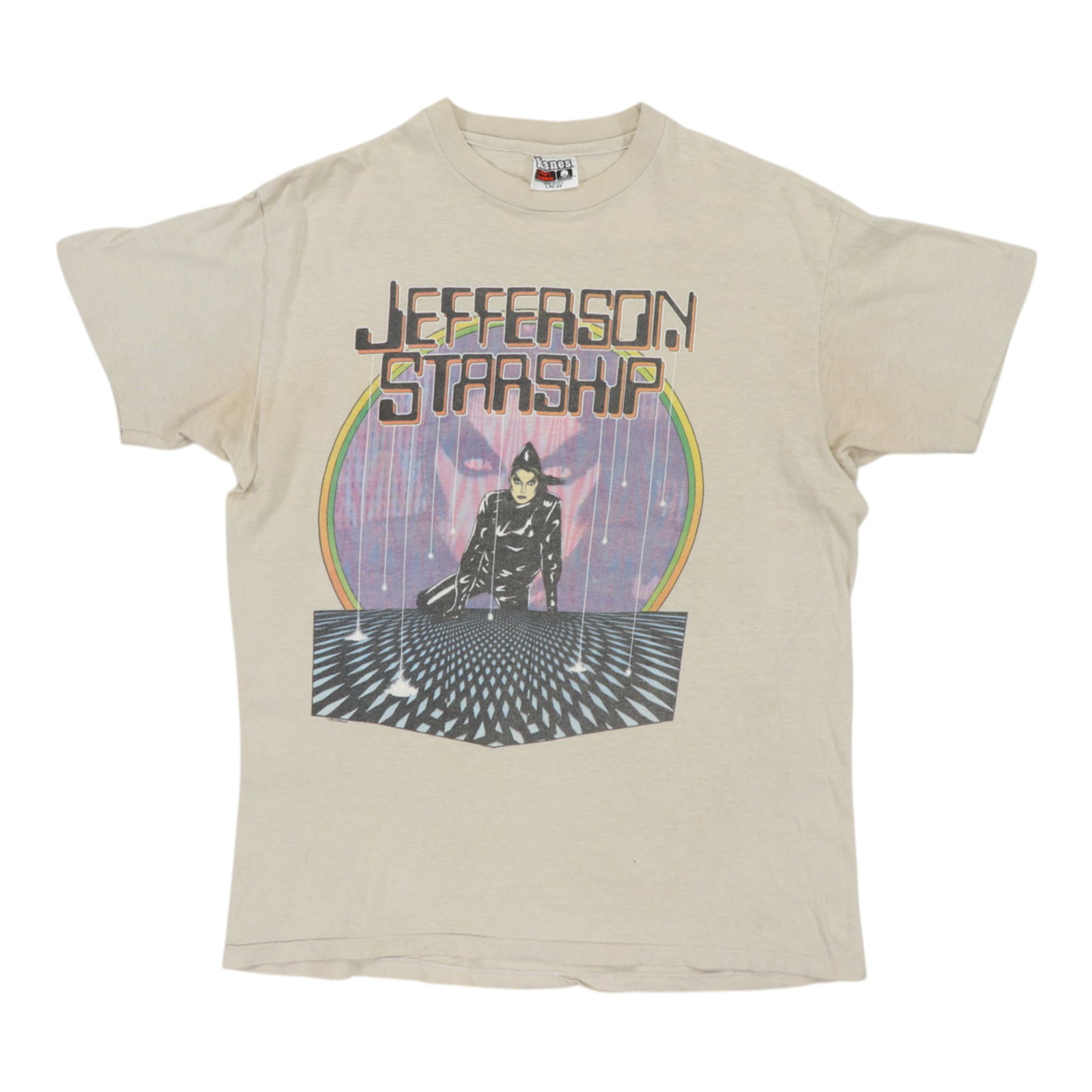 Vintage 1981 Jefferson Starship Modern Times Concert Tee Tan Poly Cotton (1 of 9)
