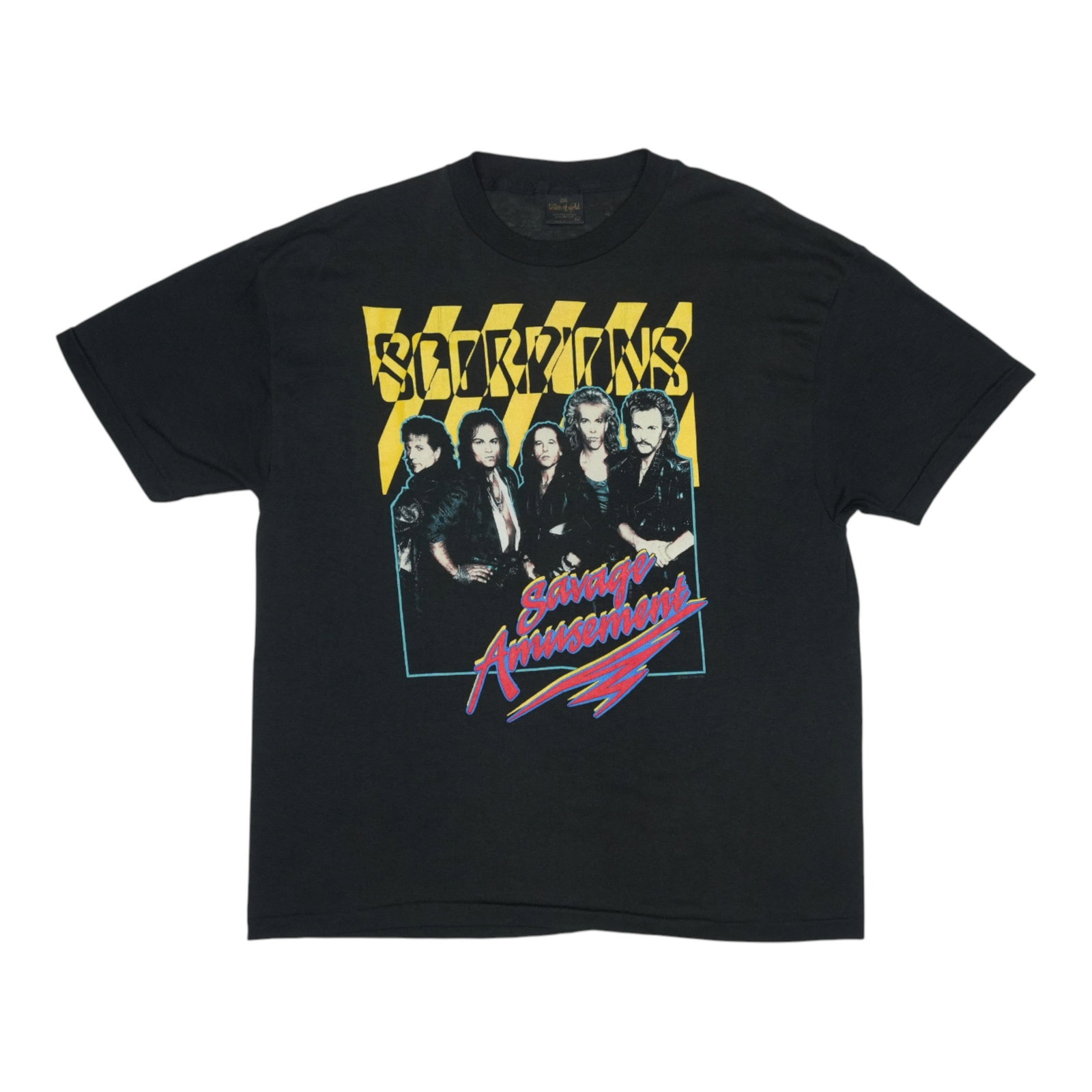 Vintage 1988 Savage Amusement Scorpions Tour Black Shirt XL 50/50 Poly Cotton (1 of 5)