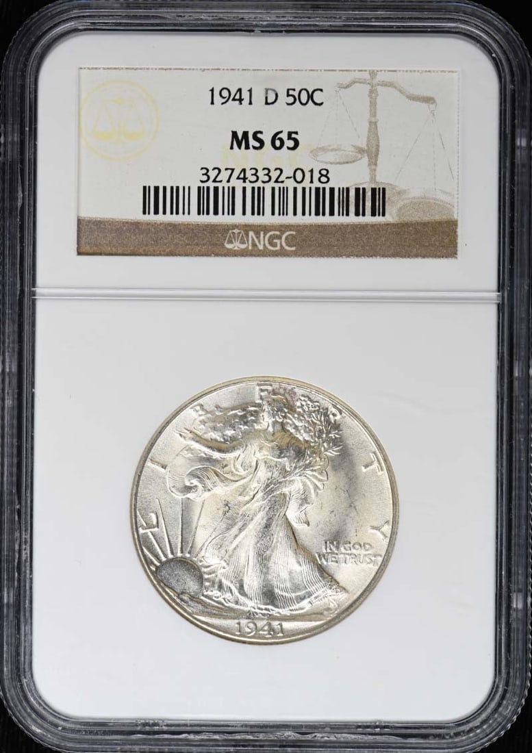 NGC MS65 1941 D Walking Liberty Half Dollar 50C (1 of 2)