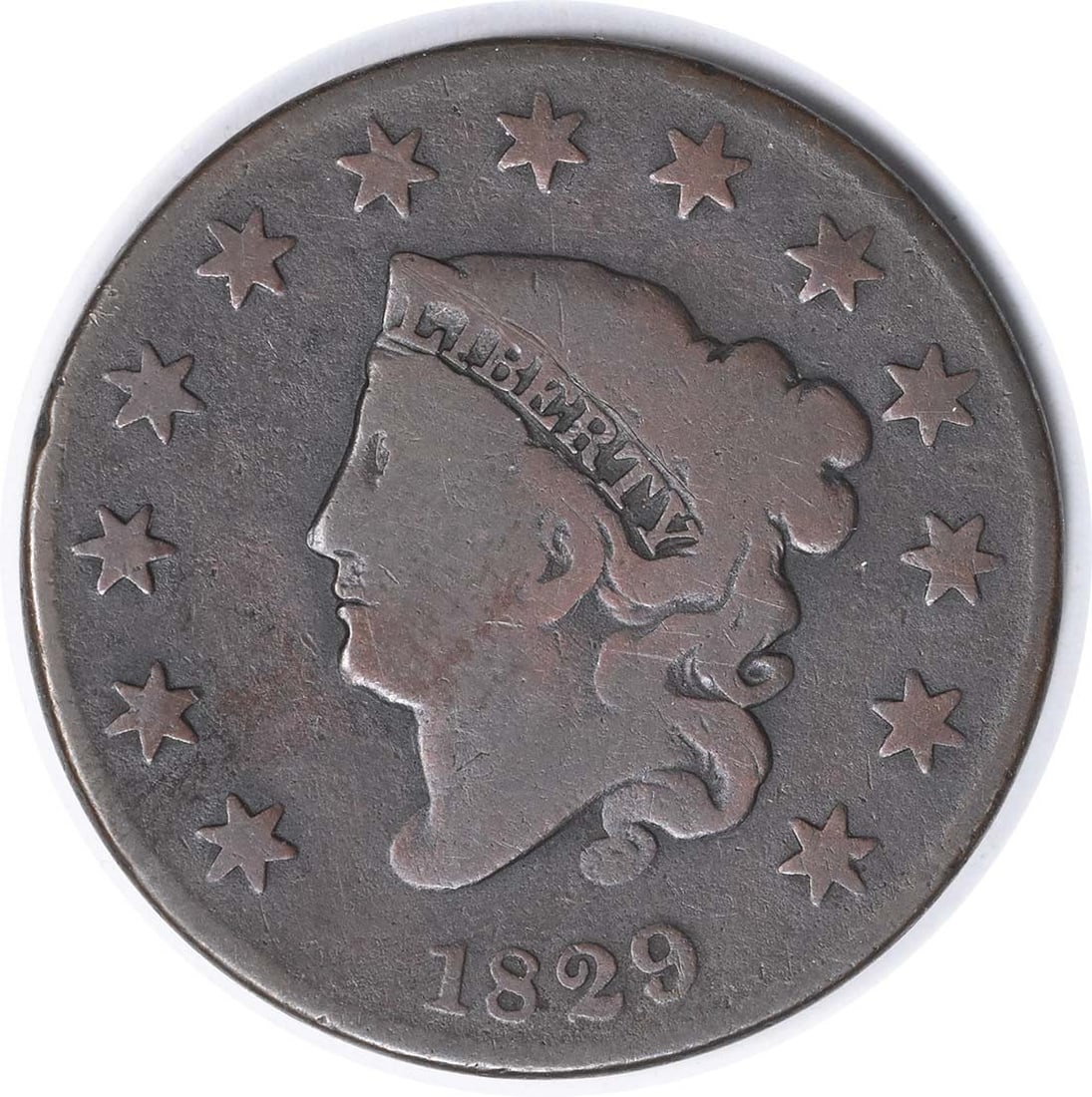 1829 Coronet Head copper large cent graded G (1 of 2)