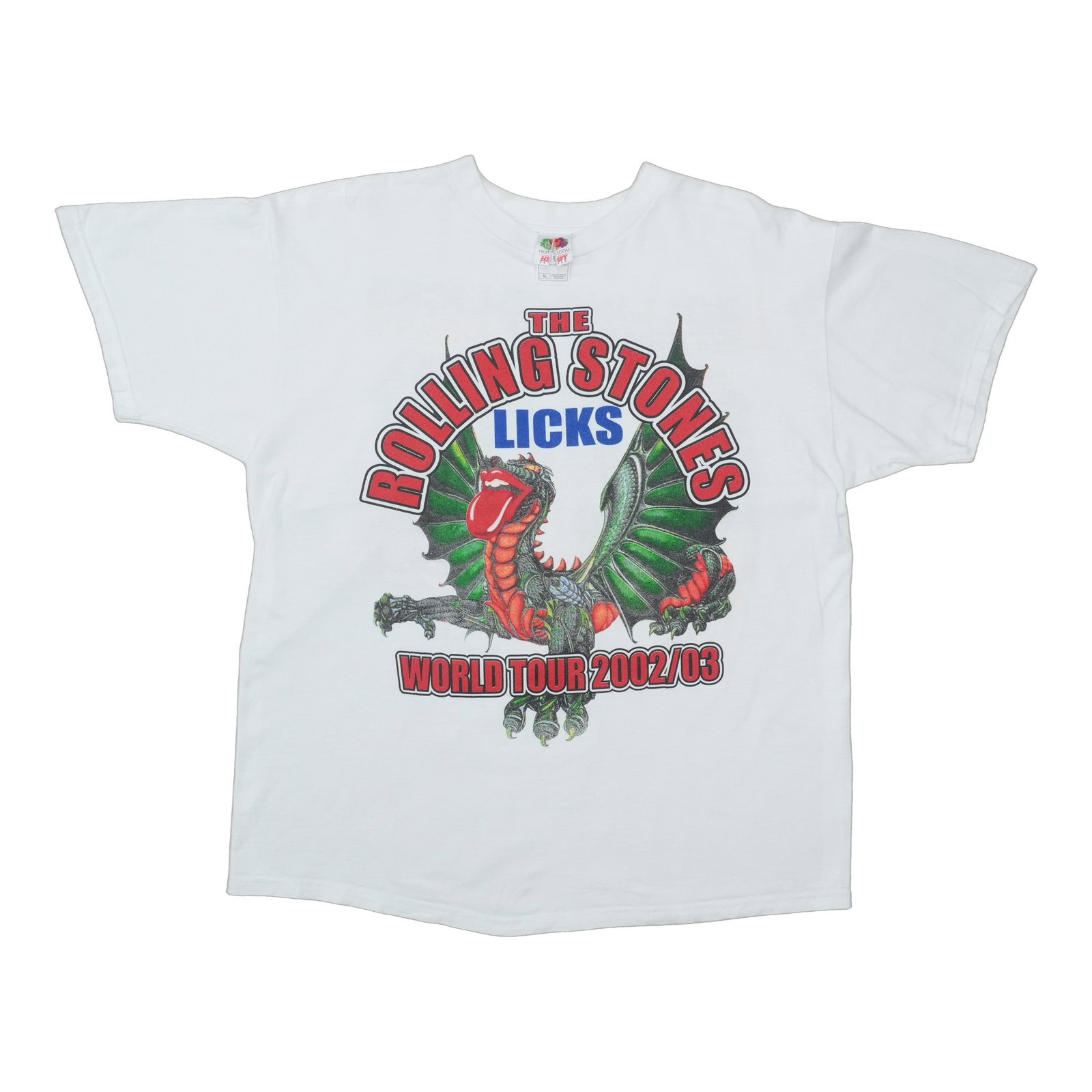 Vintage White Rolling Stones Licks Tour T Shirt XL: Vintage White Rolling Stones Licks Tour T Shirt XL This is an original vintage 2002 Rolling Stones Licks World Tour shirt. It is not a modern reproduction and features a classic design from the band's