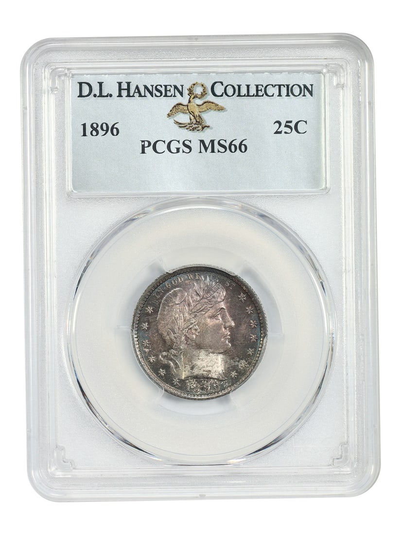 1896 Barber Quarter 25C PCGS MS66 CAC ex D.L. Hansen (1 of 4)