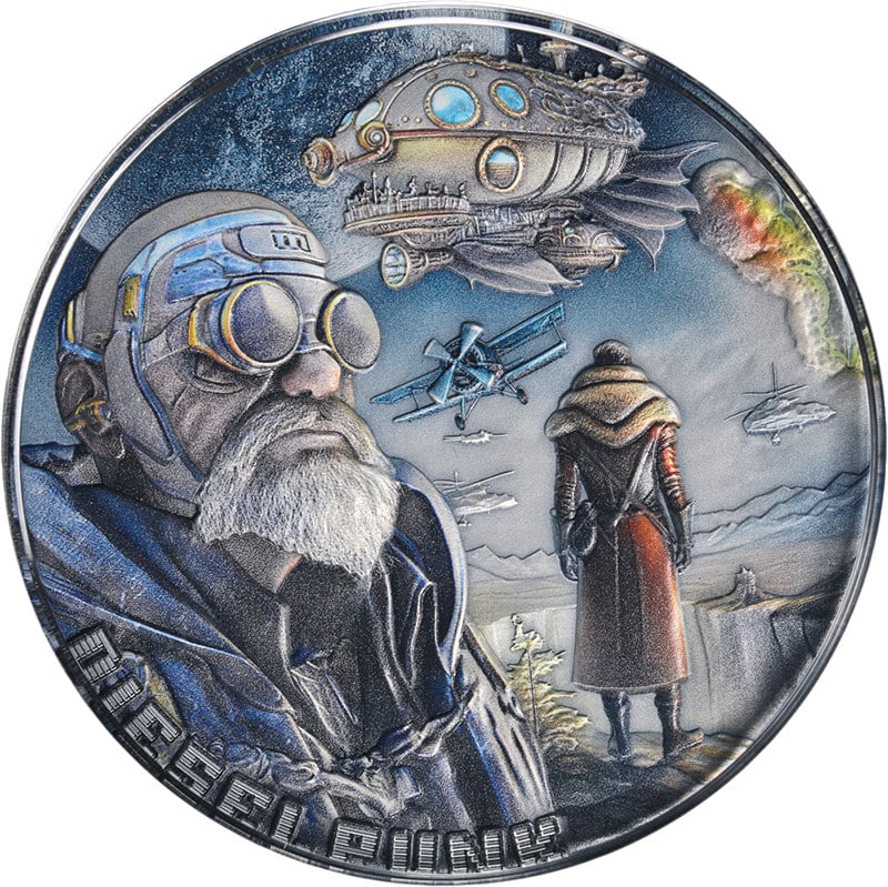 Niue 2025 The Punk Universe Diesel Punk 200 Gram Silver $15 OGP COA: Niue 2025 The Punk Universe Diesel Punk 200 Gram Silver $15 OGP COA 2025 Niue The Punk Universe - Diesel Punk silver $15 coin struck in 200 grams of .999 fine silver. This uncirculated piece is offere