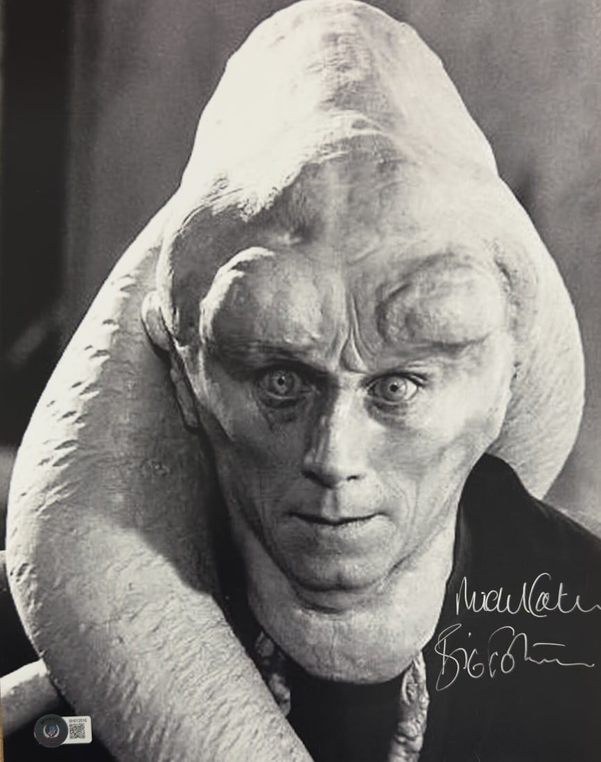 11x14 Star Wars Bib Fortuna Photo Signed by Michael Carter Beckett Authenticated: 11x14 Star Wars Bib Fortuna Photo Signed by Michael Carter Beckett Authenticated This 11x14 photograph features Michael Carter, who portrayed Bib Fortuna in Star Wars: Return of the Jedi. The photo ha