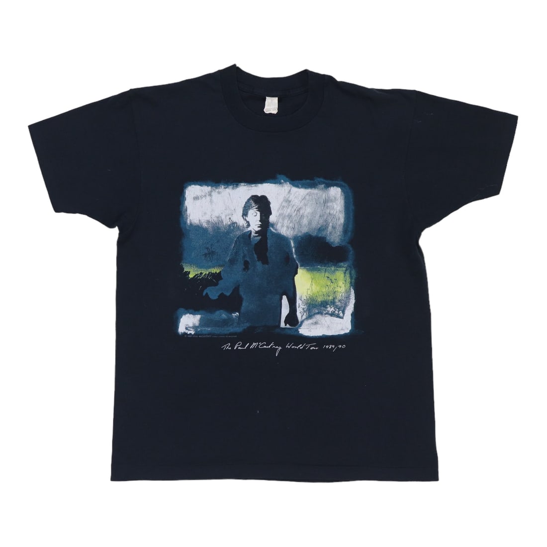 Vintage 1989 Paul McCartney Concert Black Poly Cotton Graphic T Shirt (1 of 7)