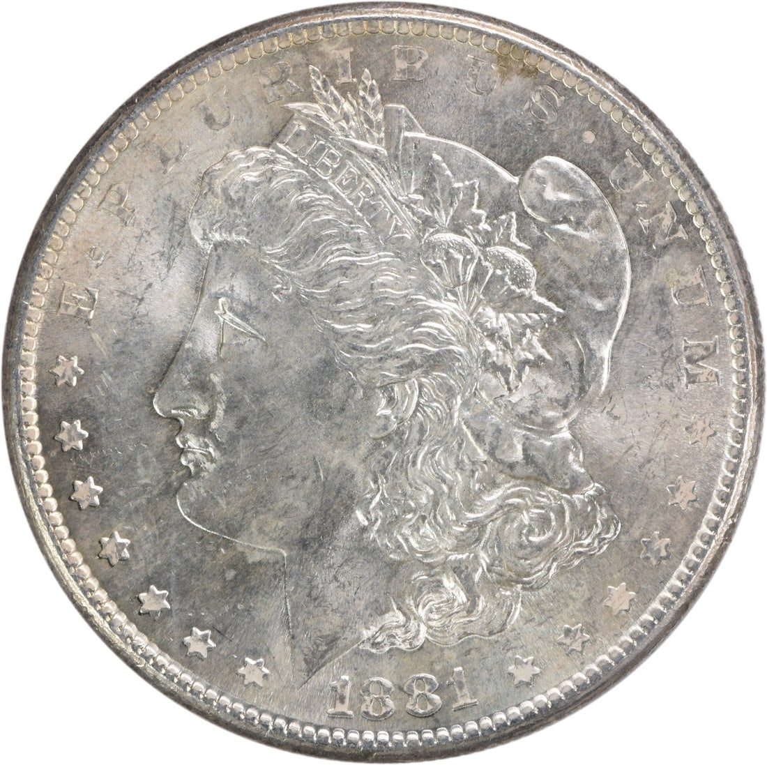 Choice BU 1881 San Francisco Morgan Dollar Uncertified Silver Coin: Choice BU 1881 San Francisco Morgan Dollar Uncertified Silver Coin This 1881-S Morgan Silver Dollar is a Choice Brilliant Uncirculated (BU) coin. It is composed of silver, minted in San Francisco, and