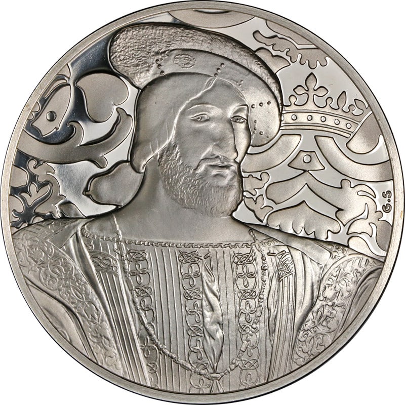 Sterling Silver Treasures of the Louvre Francis I 39 Grams Uncertified: Sterling Silver Treasures of the Louvre Francis I 39 Grams Uncertified This exquisite piece from the 'Treasures of the Louvre' collection features a stunning portrait of Francis I, crafted in .925 fin