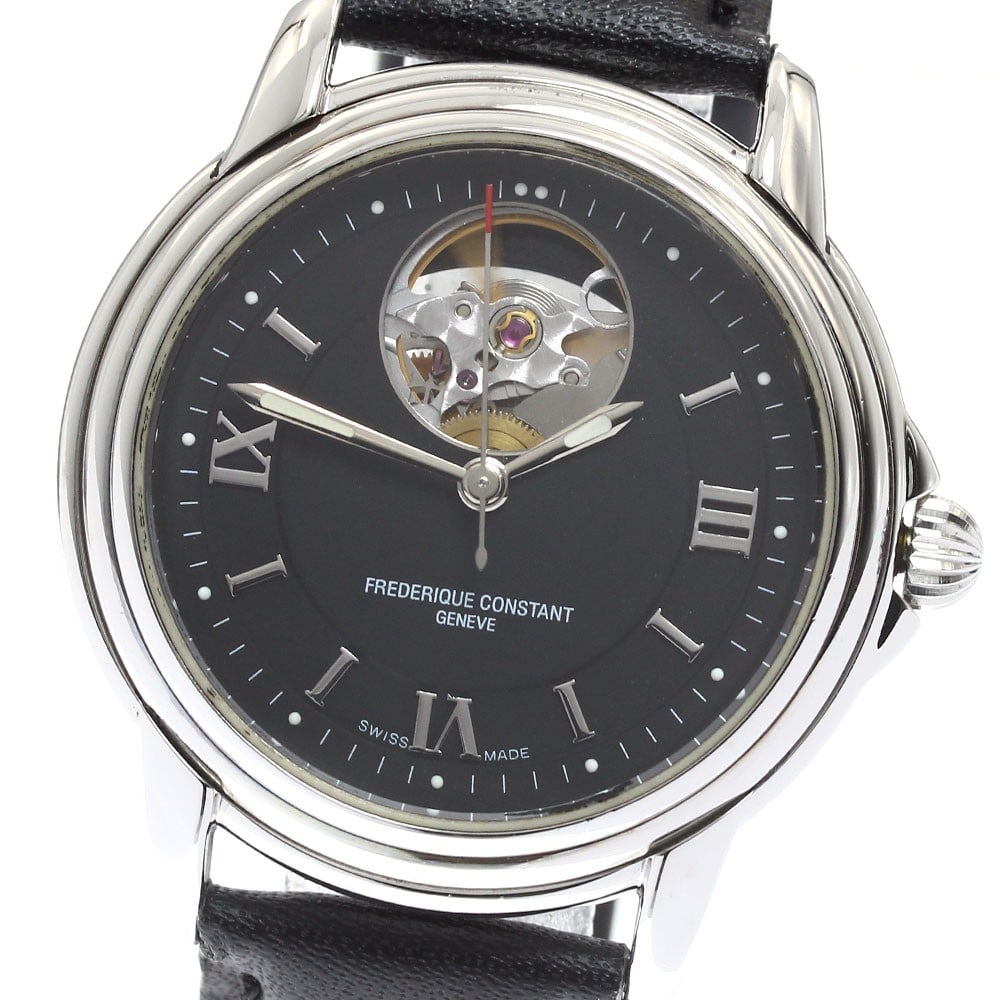 Frederique Constant Heartbeat Automatic Men's Wristwatch FC303 FC310X3A5 3A6: Frederique Constant Heartbeat Automatic Men's Wristwatch FC303 FC310X3A5 3A6 This Frederique Constant Heartbeat men's wristwatch features a stainless steel case paired with a black leather band. The w