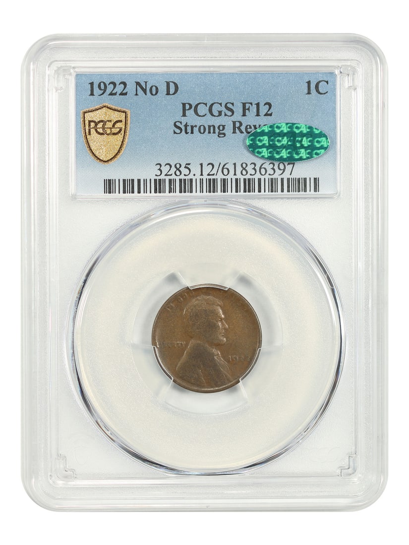 1922 Lincoln Wheat Cent 1C No D PCGS CAC Fine 12 Strong Reverse (1 of 5)