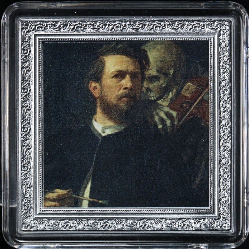 2025 Silver 1000 Francs Cameroon Coin Self Portrait with Death by Bocklin 1 oz (1 of 3)