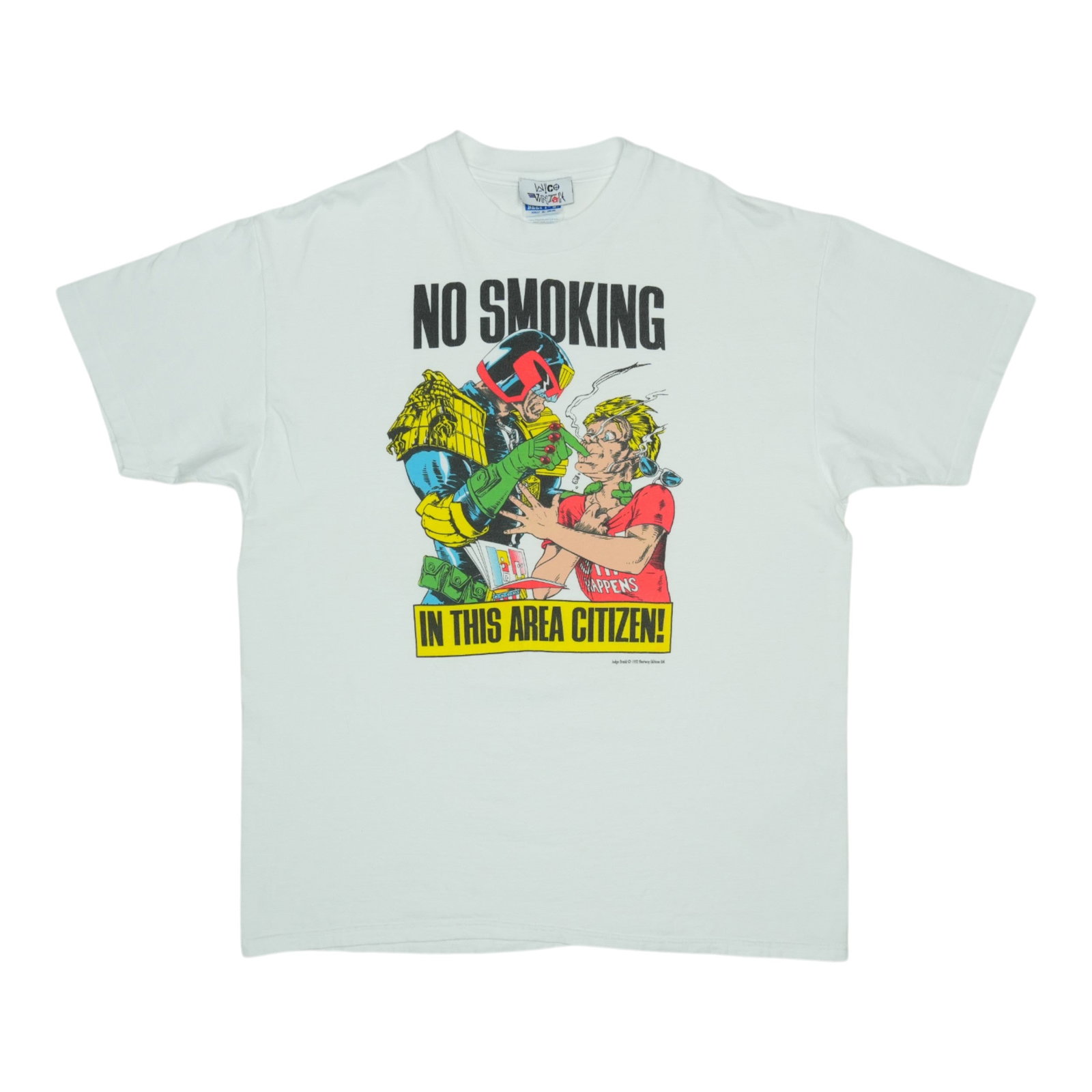 Vintage 1990s Judge Dredd Graphic Cotton Extra Large White T Shirt (1 of 5)