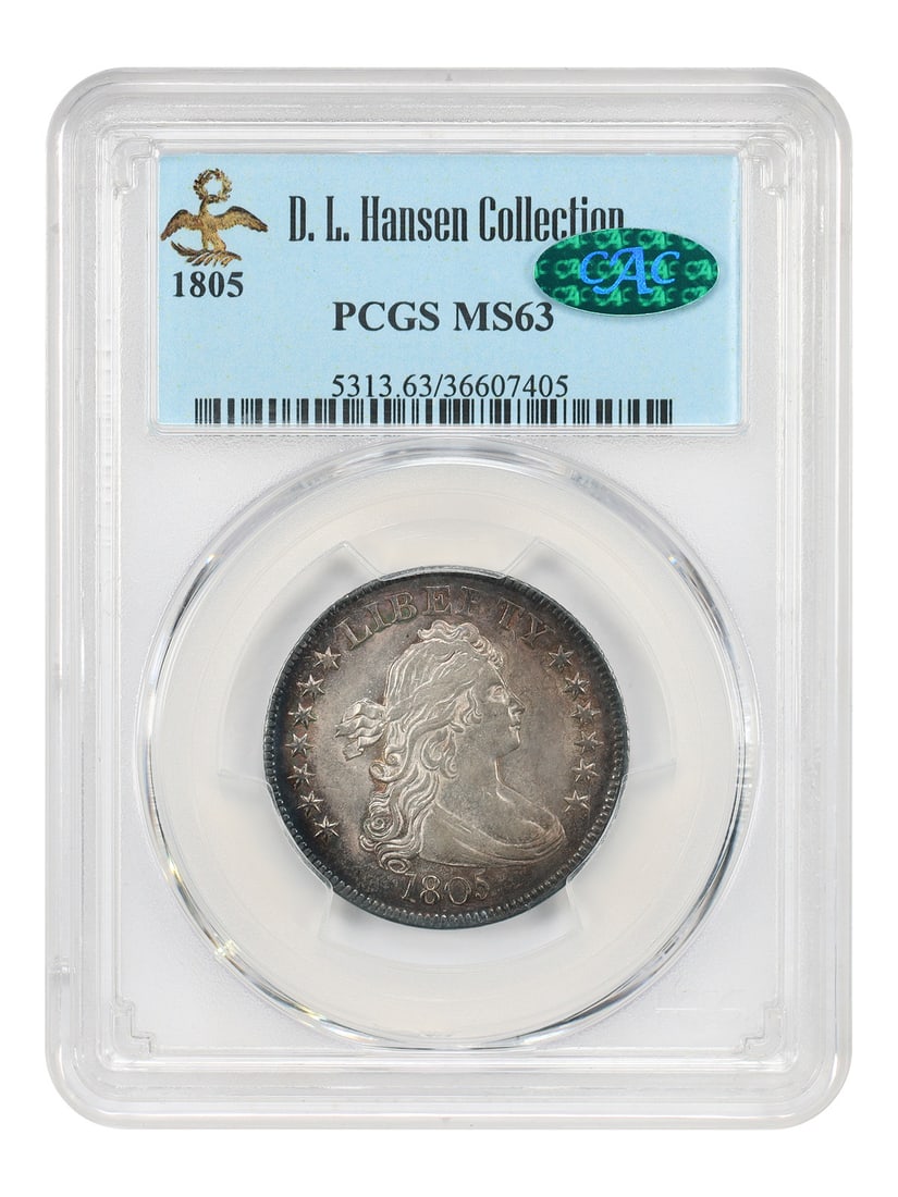 Draped Bust Quarter 1805 25C PCGS MS63 CAC ex D.L. Hansen (1 of 4)