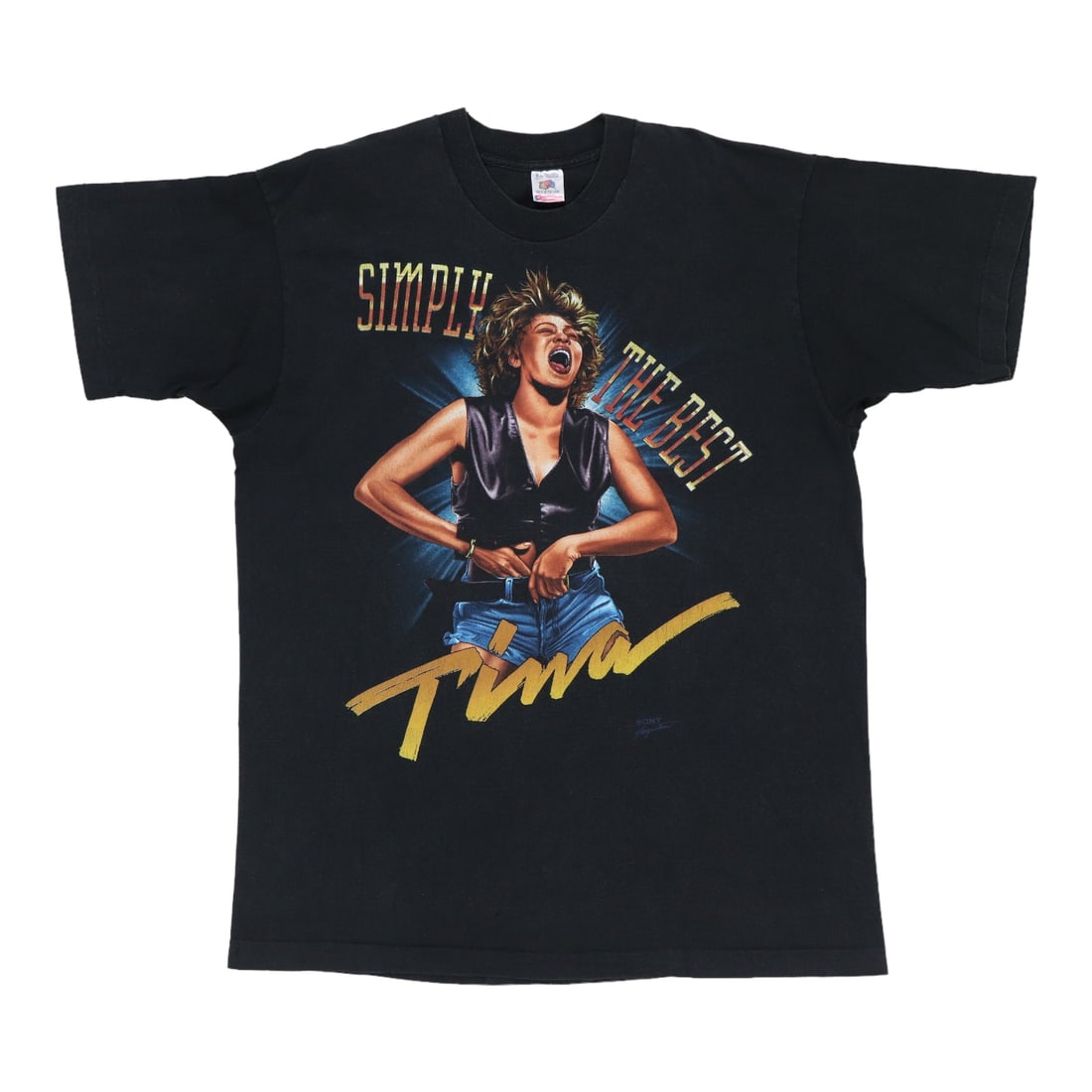 Vintage 1989 Tina Turner Simply The Best Black Cotton T Shirt: Vintage 1989 Tina Turner Simply The Best Black Cotton T Shirt This is an original vintage 1989 Tina Turner "Simply The Best" shirt. It is not a modern reproduction, and features no back graphics. The 