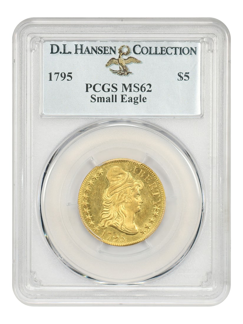 1795 $5 PCGS MS62 Draped Bust Small Eagle Gold Coin (1 of 4)