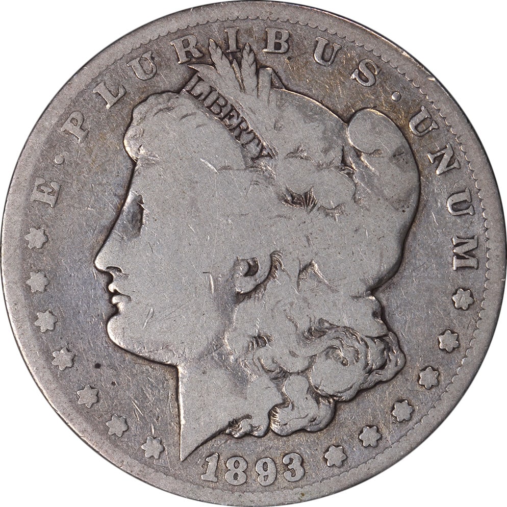 1893 CC Morgan Dollar Key Date Silver G+: 1893 CC Morgan Dollar Key Date Silver G+ This 1893-CC Morgan Silver Dollar is a key date coin featuring nice eye appeal and a strong strike. It displays attractive color and surfaces, with honest, eve