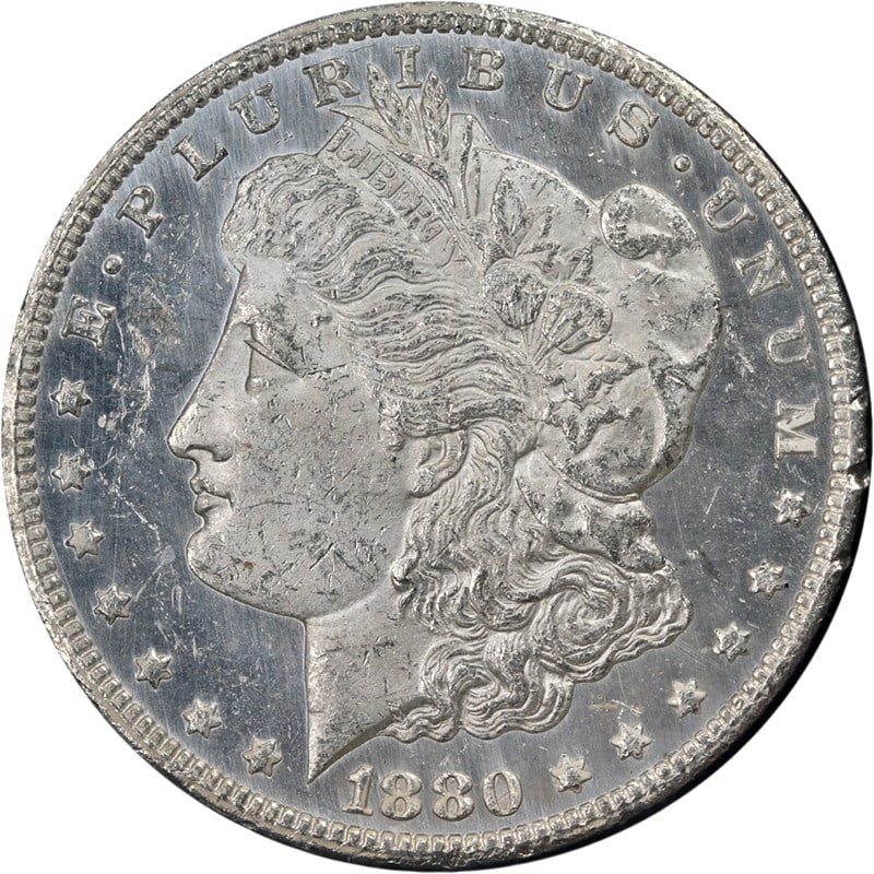 1880-CC GSA Morgan Silver Dollar NGC MS62 PL Stunning Luster: 1880-CC GSA Morgan Silver Dollar NGC MS62 PL Stunning Luster This original 1880-CC GSA Rev 78 Morgan Silver Dollar features stunning eye appeal, showcasing bright white color, excellent luster, and a 