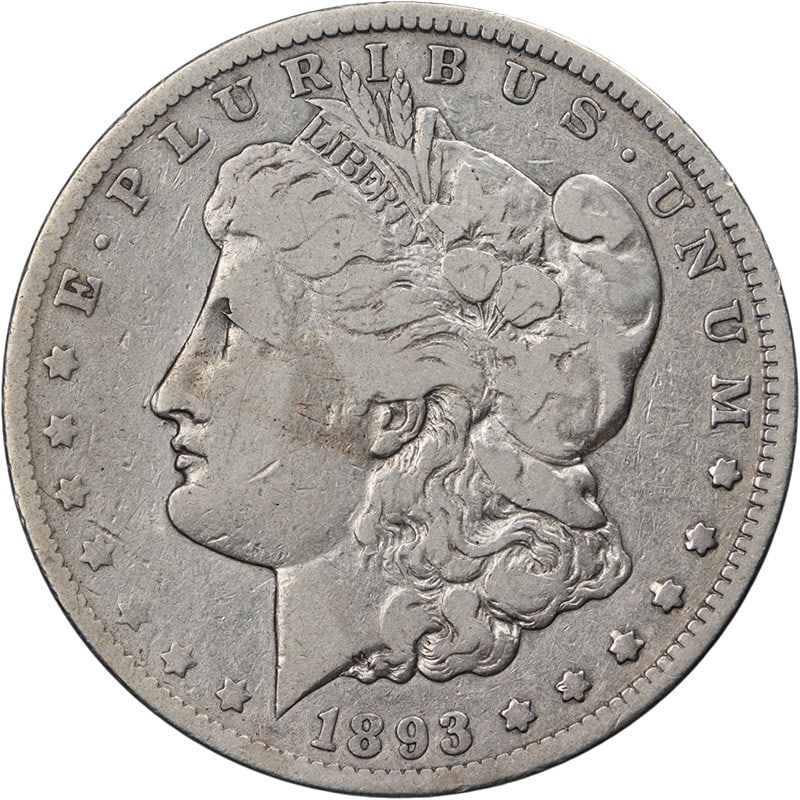 1893 CC Morgan Dollar Key Date Nice Strike Nice Eye Appeal: 1893 CC Morgan Dollar Key Date Nice Strike Nice Eye Appeal This 1893-CC Morgan Silver Dollar is a key date coin featuring attractive eye appeal and a strong strike. The coin is composed of 90% silver 