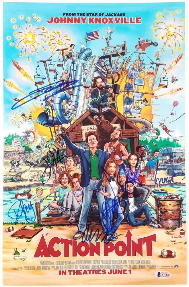 11x17 ACTION POINT Cast Signed Photo Knoxville Pontius Beckett BAS Authenticated: 11x17 ACTION POINT Cast Signed Photo Knoxville Pontius Beckett BAS Authenticated This original 11x17 photograph is signed by six members of the ACTION POINT cast, including Knoxville and Pontius. The 