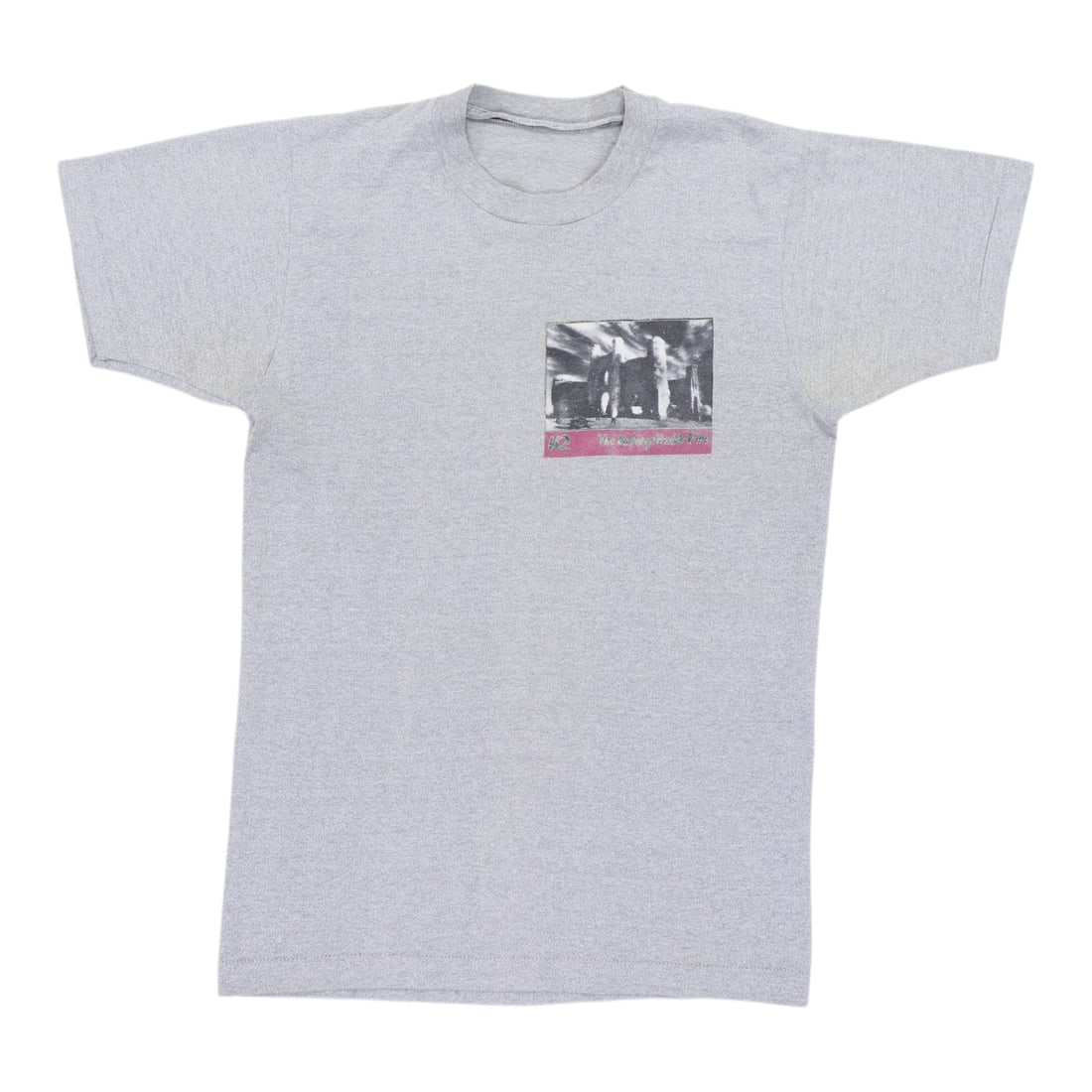 Vintage 1985 U2 The Unforgettable Fire Tour Gray Poly Cotton Shirt (1 of 4)