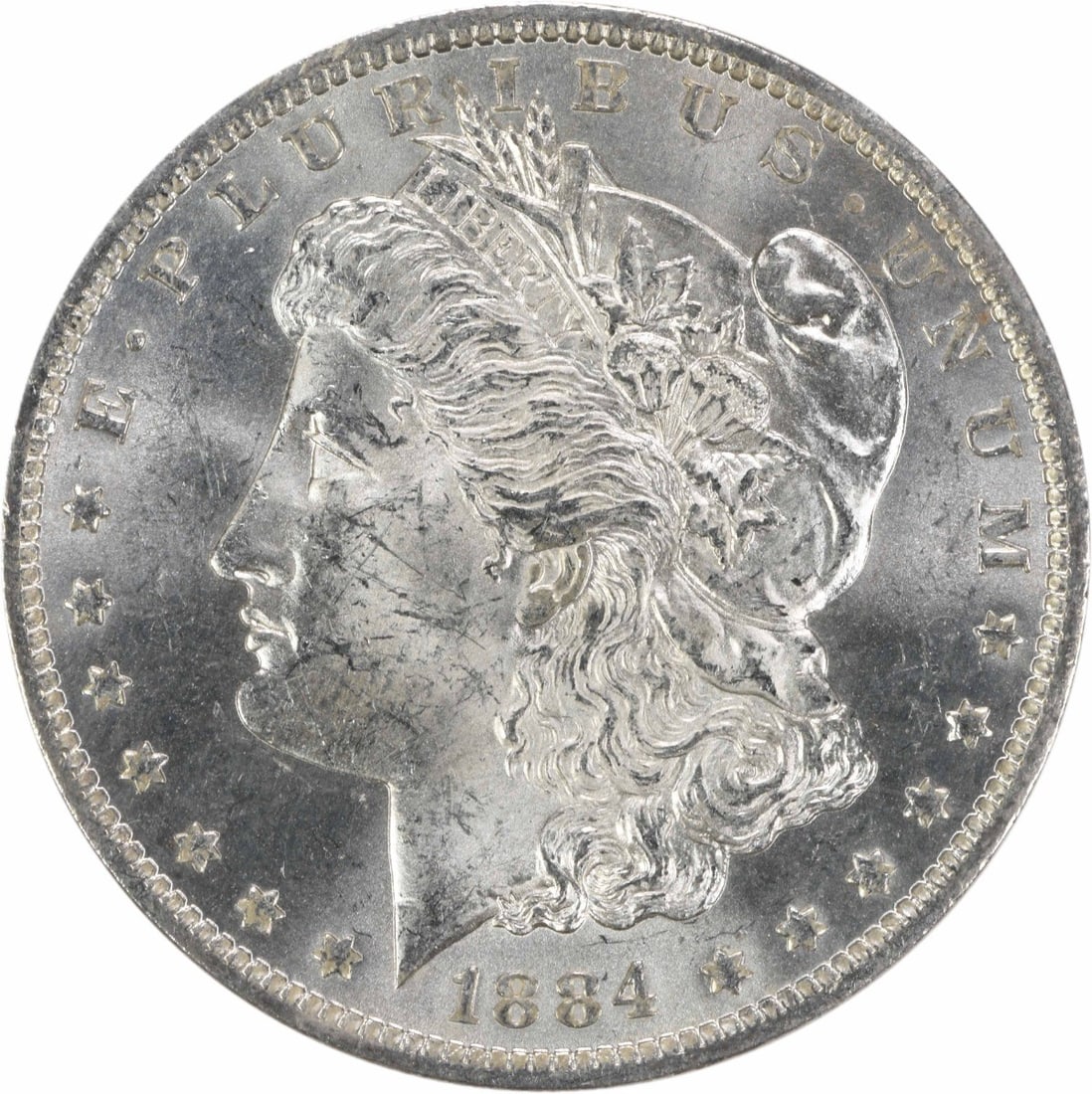 Choice BU 1884-O Silver Dollar Uncirculated Morgan Uncertified: Choice BU 1884-O Silver Dollar Uncirculated Morgan Uncertified This 1884-O Morgan Silver Dollar is a Choice Brilliant Uncirculated example. Struck at the New Orleans Mint, this pre-owned coin is compo