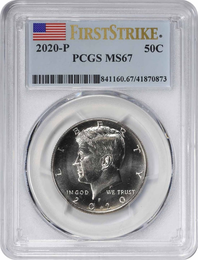 2020-P Kennedy Half Dollar MS67 PCGS Uncirculated Coin: 2020-P Kennedy Half Dollar MS67 PCGS Uncirculated Coin This stunning 2020-P Kennedy Half Dollar is graded MS67 by PCGS, signifying its exceptional quality and uncirculated condition. Minted in San Fra