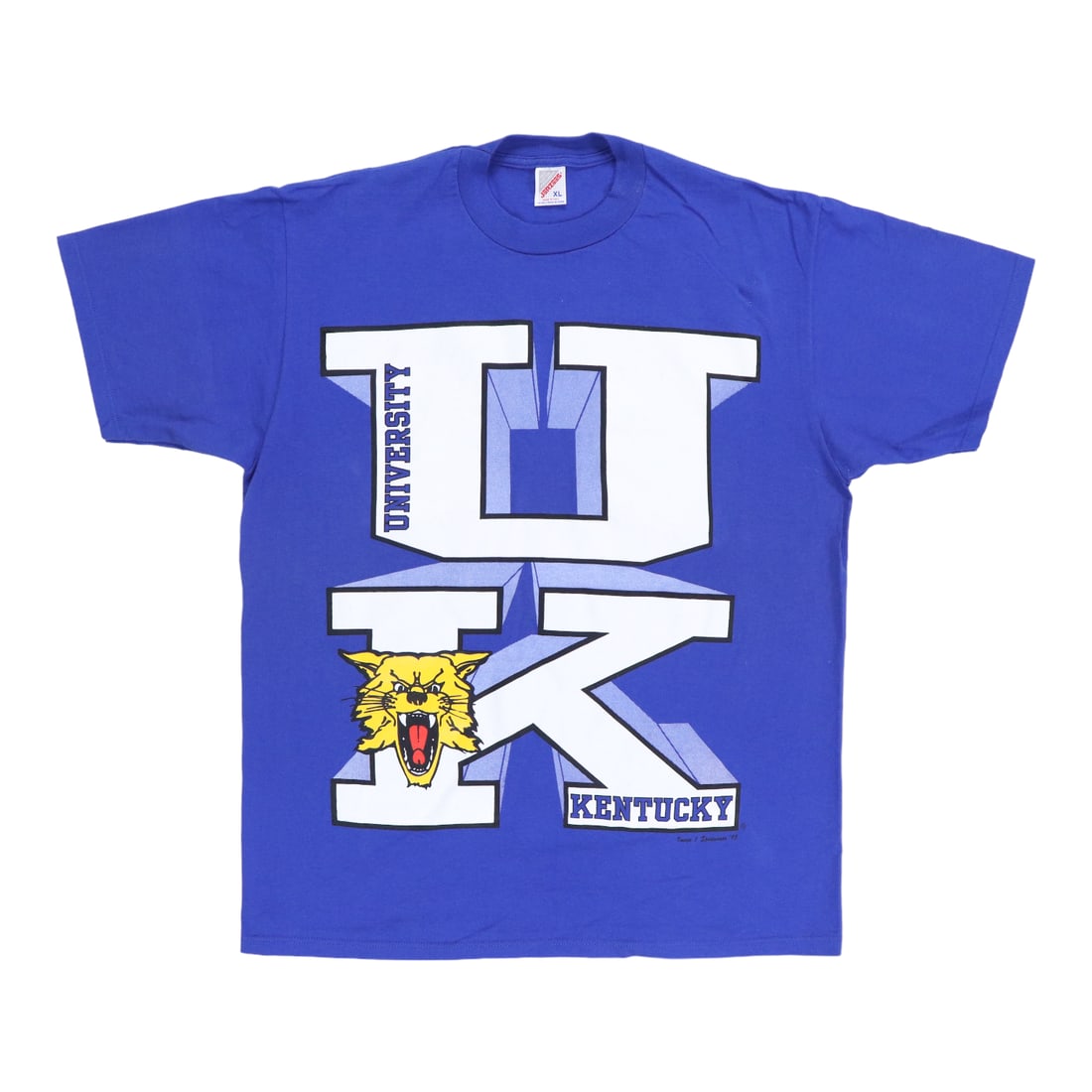 Vintage 1993 Wildcats Blue Cotton Shirt Extra Large University of Kentucky (1 of 6)