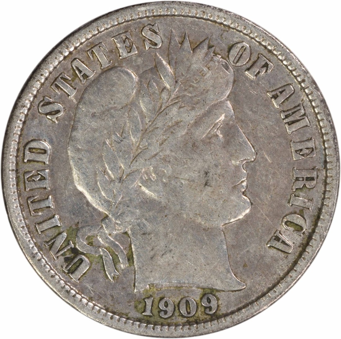 Barber Dime 1909 San Francisco 90 Silver EF Uncertified US Coin: Barber Dime 1909 San Francisco 90 Silver EF Uncertified US Coin This is a 1909-S Barber Silver Dime from the San Francisco Mint. The coin is circulated and graded as Extremely Fine (EF). Designed by C