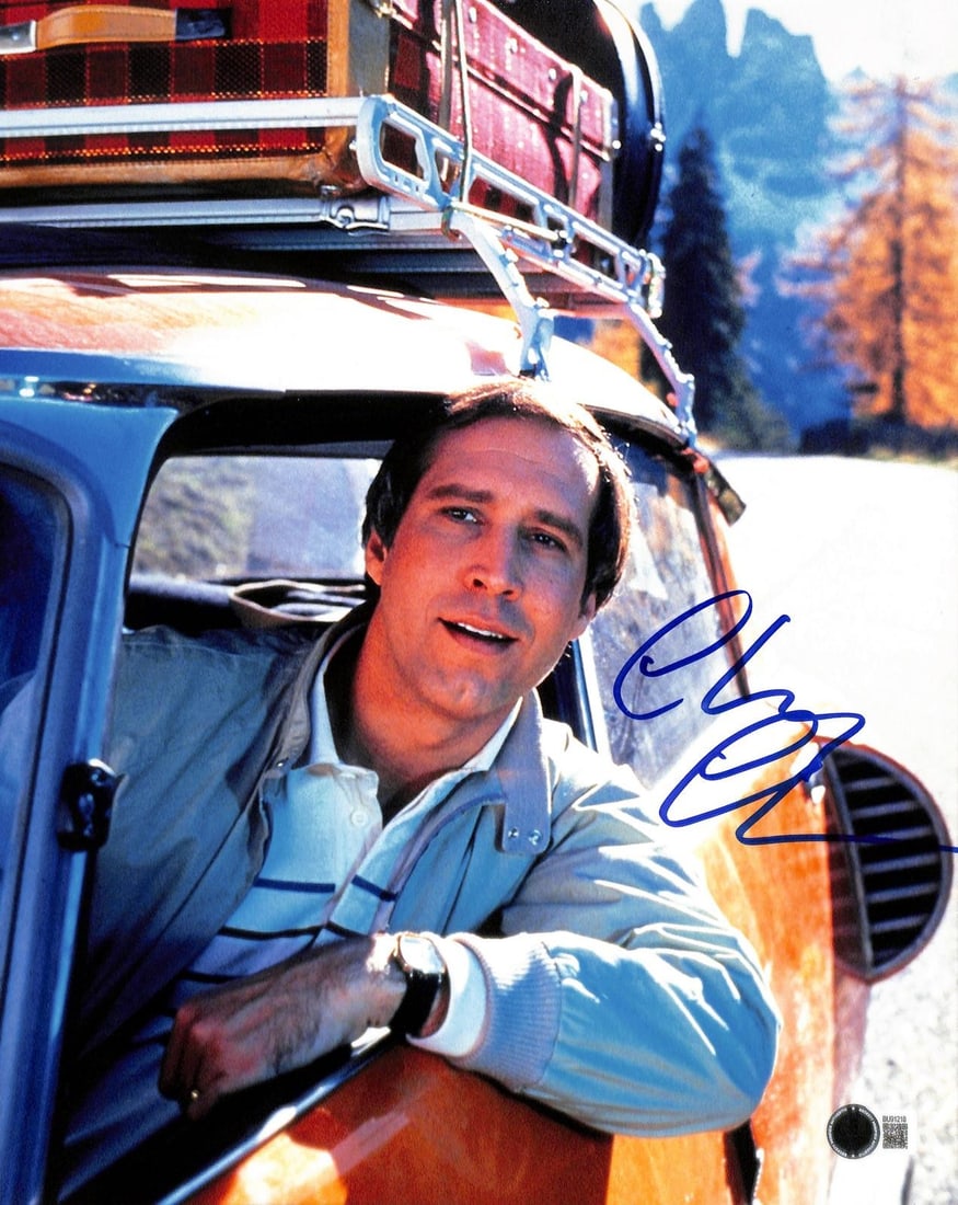 Beckett Authenticated Chevy Chase Vacation 11x14 Signed Photo: Beckett Authenticated Chevy Chase Vacation 11x14 Signed Photo This 11x14 photograph features Chevy Chase in character from the classic comedy film series National Lampoon's Vacation. The image capture