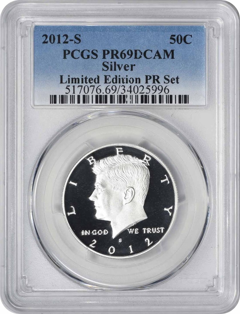 2012-S Silver Kennedy Half Dollar PR69DCAM Limited Edition Coin: 2012-S Silver Kennedy Half Dollar PR69DCAM Limited Edition Coin This limited edition 2012-S Silver Kennedy Half Dollar showcases exceptional craftsmanship with a Proof grade of PR69DCAM certified by P